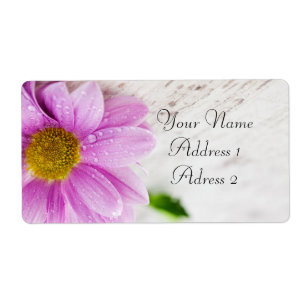 Roze Daisy Flower Shipping Labels