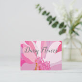 Roze Daisy Flower Visitekaartje (Staand voorkant)