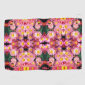 Roze Daisy Flowers and Bumble Bee Pattern Golfhanddoek (Horizontaal)
