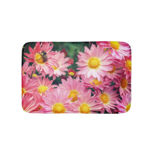 Roze Daisy Flowers en Bumble Bee Badmat