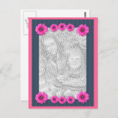 Roze Daisy Flowers Foto Briefkaart (Voorkant / Achterkant)