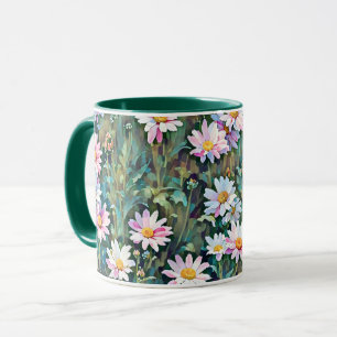 Roze Daisy Flowers Garden Daisies Art Mok Cup
