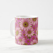 Roze Daisy Flowers Koffiemok (Voorkant links)