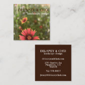 Roze Daisy Foto Landschaper Garden Wildflower Vierkante Visitekaartje (Voorkant / Achterkant)