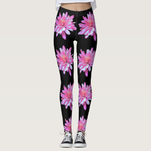 Roze Daisy fotopatroon Leggings