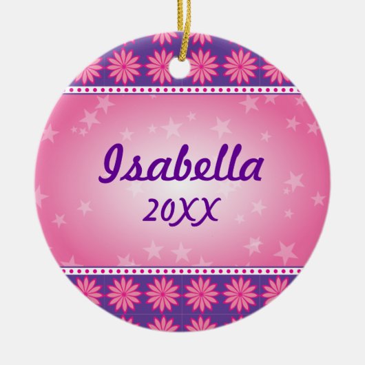 Roze Daisy Girl Foto Ornament (Voorkant)