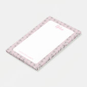 Roze Daisy Girly Floral om notities te doen Post-it® Notes (Schuin)