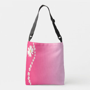 Roze Daisy Gradiënt Bloemige Esthetische Ontwerp Crossbody Tas