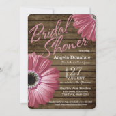 Roze Daisy Houten Bruidsbad Kaart (Voorkant)