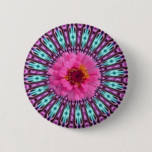 Roze Daisy in Crystal Light Button (Voorkant)