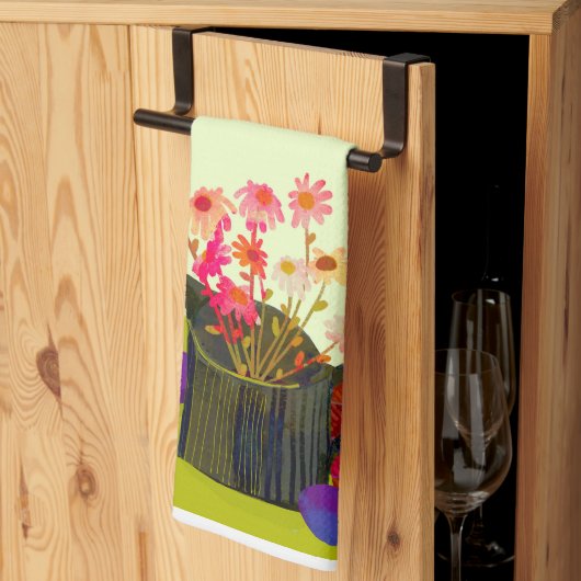 Roze Daisy Kitchen Tea Towel Theedoek (Derde Gevouwen)
