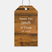 Roze Daisy, Lace en Hoefijzer Wedding Favor Labels Cadeaulabel (Achterkant)