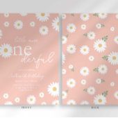 Roze Daisy Little Miss Onederful Uitnodiging