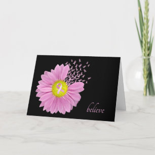 Roze Daisy met roze linten Kaart