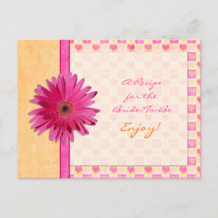 Roze Daisy Oranje Recept Kaart voor de bruid te zi
