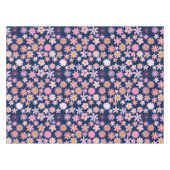 Roze Daisy Patroon 01.bw DBlue BG Tafelkleed (Voorkant (Horizontaal))