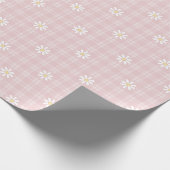 Roze Daisy Pattern Cadeaupapier (Hoek)
