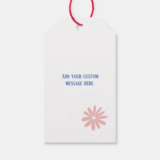 Roze Daisy Pattern Gift Label Cadeaulabel (Achterkant)