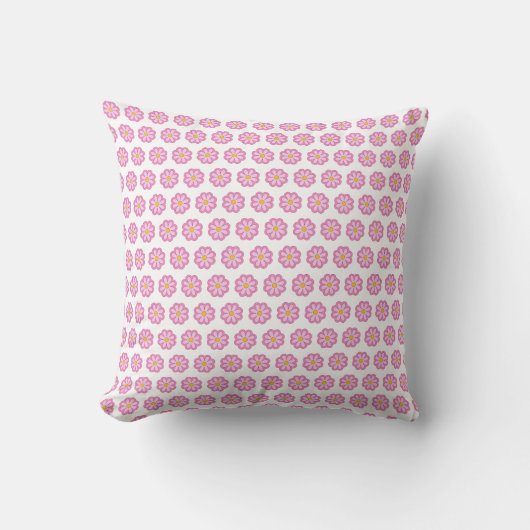 Roze Daisy Print Kussen (Voorkant)
