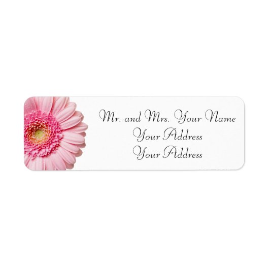 Roze Daisy Return Address Labels (Voorkant)