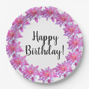 Roze daisy roze bloemen roze bloem papieren bordje