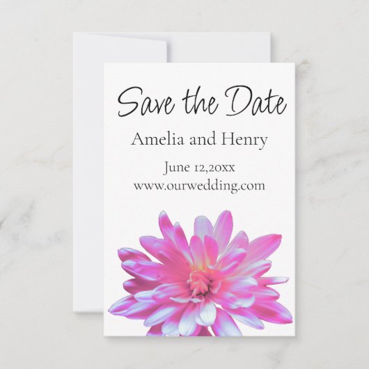 Roze Daisy roze bloemen roze bloem - save the date (Voorkant)