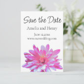 Roze Daisy roze bloemen roze bloem - save the date (Staand voorkant)