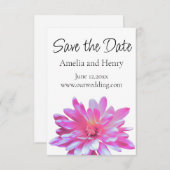 Roze Daisy roze bloemen roze bloem - save the date (Voorkant / Achterkant)