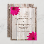Roze Daisy Rustic Barn sparen de Aankondiging van (Voorkant / Achterkant)