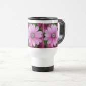 Roze Daisy Travel Mug Reisbeker (Voorkant rechts)