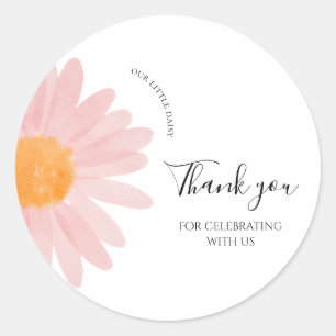 Roze Daisy Verjaardag Favor Tags Bedankt
