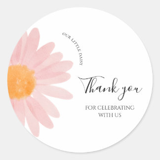 Roze Daisy Verjaardag Favor Tags Bedankt