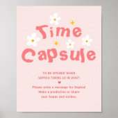 Roze Daisy Verjaardag Party Time Capsule Game Poster (Voorkant)