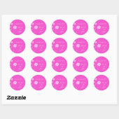 Roze Daisy Wedding Envelope Seal Ronde Sticker (Vel)