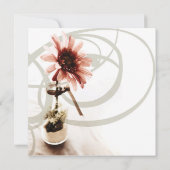 Roze Daisy Wedding Uitnodiging (Achterkant)