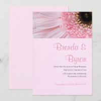 Roze Daisy Wedding Uitnodiging