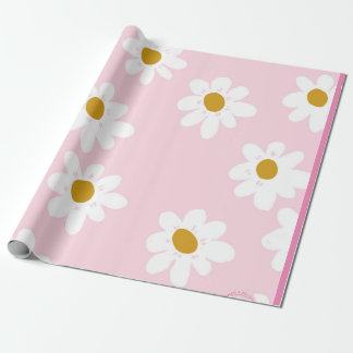 Roze Daisy Wrapping Paper Cadeaupapier