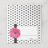 Roze Daisy Zwart Wit Polka Dots Bruiloft (Buitenkant ongevouwen)