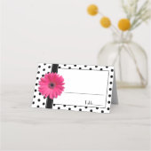 Roze Daisy Zwart Wit Polka Dots Bruiloft (Voorkant)
