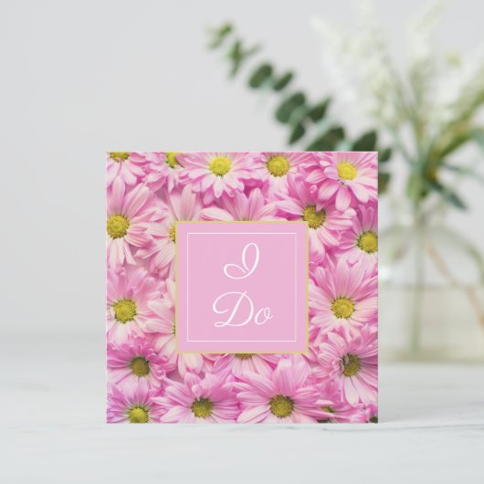-roze Daisy's bruiloft Kaart