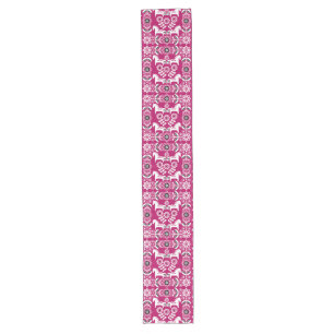 Roze Dala Zweeds Paard Print Lange Tafelloper
