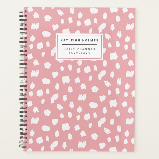 Roze Dalmatian Spots Planner (Voorkant)