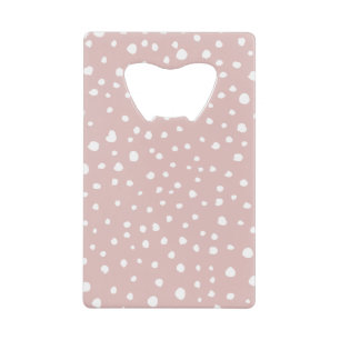 Roze Dalmatische Spots, Dalmatische Stippen, gecit Kredietkaart Flessenopener