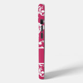 Roze Damask #3 met monogram in VictoriaShaylee Case-Mate iPhone Case (Achterkant / Links)