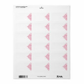 Roze Damask-adreslabel Etiket (Full Sheet)