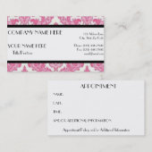 Roze Damask Afsprakenkaartje (Voorkant / Achterkant)