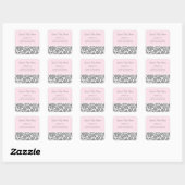 Roze Damask Baby shower Favor Stickers (Vel)