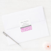 Roze Damask Baby shower Favor Stickers (Envelop)