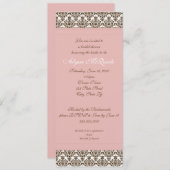 roze damask bridal douche - uitnodiging (Voorkant / Achterkant)