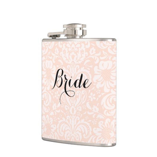 Roze  Damask Bride Flask Heupfles (Links)